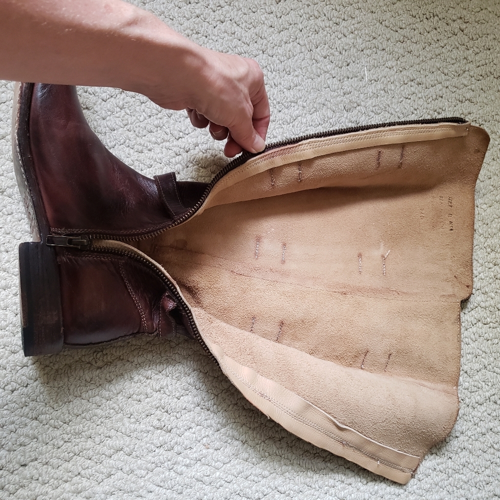 Bed Stu Cobbler Series Kitty Knee High Rustic Teak Leather Boots - Picture 16 of 16